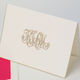 Parlor Engraved Monogram Ecru Bordered Foldover Notecards Image 2 of 2